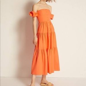 STAUD ELIO DRESS IN TANGERINE size 2